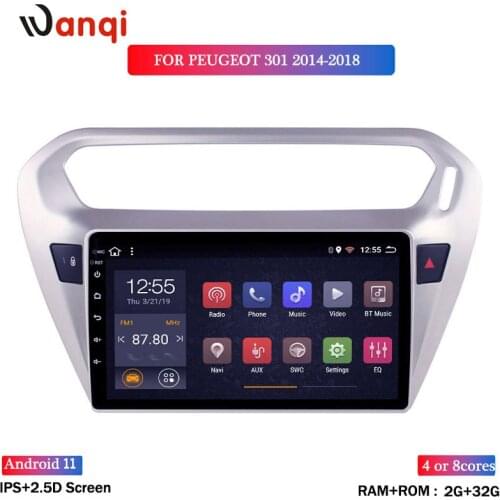 2G RAM 32G ROM 9INCH Car Radio For peugeot 301 citroen elysee 2014-2018 Android 8.1 GPS Navigation Multimedia Player