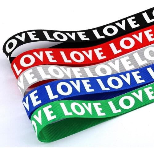 10Yards 2cm Printing LOVE Letters Elastic Bands For Clothing Underwear Bra Stretch Ribbon Handmade DIY Sewing Accessories