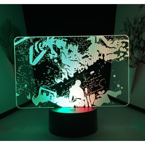 Figure Ornaments 3D LED Lamp Animation Peripherals Black Base Visual Illusion Night Light for Couple Festival Birthday Gifts