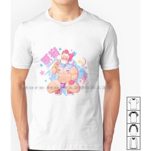 Harajuku Daddy T Shirt 100% Cotton Original Art Gay Bara Nsfw Harajuku Daddy Mrmermaido Cute Bear Pretty Boy Aesthetic Dream