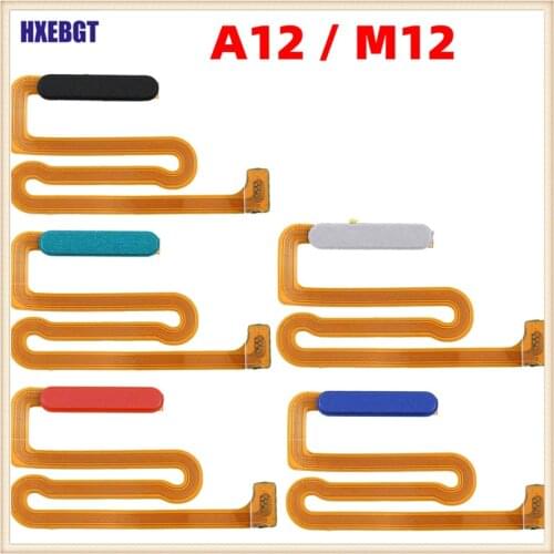 Home Button Flex Cable For Samsung Galaxy A12 M12 A125 M127 Fingerprint Touch ID Sensor With Power On Off Side Key
