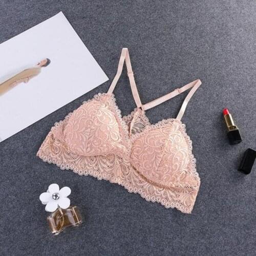 Summer Women sexy lace no steel ring seamless y-strap underwear convertible padded bra