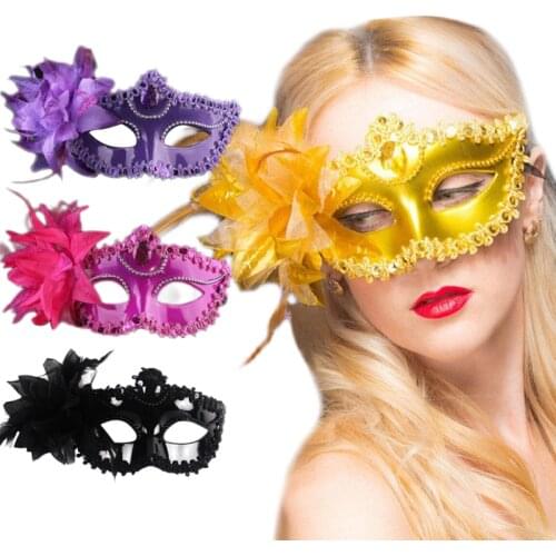 Masquerade mask christmas Halloween decoration cosplay mask Party Performance Purple Feather Sexy Halloween Mask party supplies