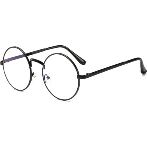 Anti-Blue Rays Men Computer Eyeglasses UV Radiation Resistant Woman PC Reading Eyewear retro metal round glasses frame