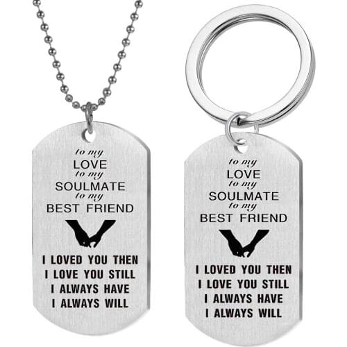 New fashion stainless necklace women stainless steel letters necklace couple to my love trinket