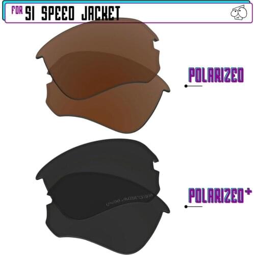 EZReplace Polarized Replacement Lenses for - Oakley Si Speed Jacket Sunglasses - Black P Plus-Brown P
