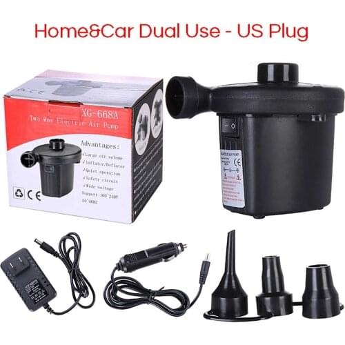 Portable Electric Air Pump Mini Air Compressor 12V Inflator For Mattress Boat Camping Inflatable Toy With 3 Nozzles Home Car Use