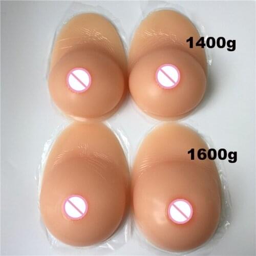Realistic adhesive fake silicone breasts crossdresser artificial boob prosthesis 1600g E cup