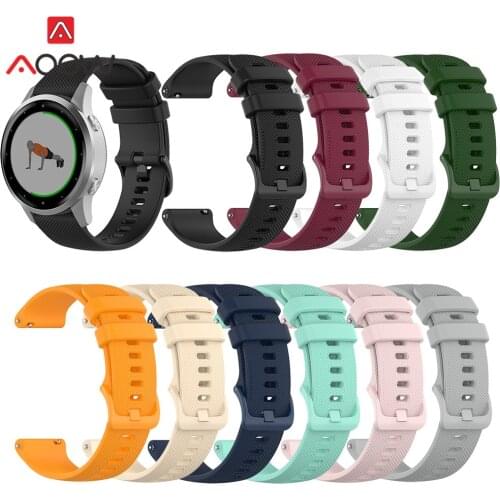 18mm 20mm 22mm Sport Silicone Watchband for Samsung Galaxy Watch Active2 Huawei Amazfit Garmin vivomove forerunner245 Strap Band
