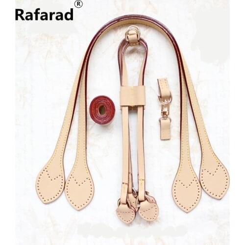Bag handle 100% genuine leather luxury brand fashion handbag DIY handle sets really oxidation cow leather accessory bags parts