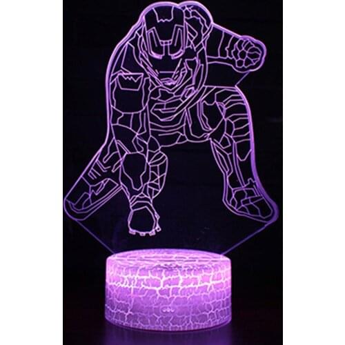 Crack-Texture Base 3-Color 7Color 16Color Light Cartoon 1 USB LED Home Childrens Room Bedside Night Light Decoration Light