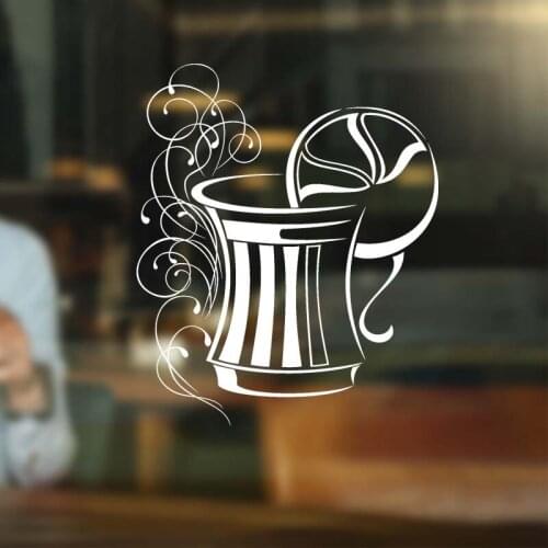 Coffee Shop Sign House Logo Cafe Decor Highest Quality Wall Cup Bird Decal Sticker Vinyl Customized