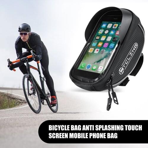 Waterproof saddle bicycle bag phone holder PU leather top-tube panniers bicycle accessories Touch screen handlebar bike bag
