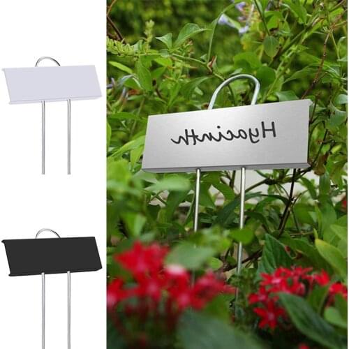 10pcs Insertion Label Home Garden 10inches Greenhouse Large-Faced Angled Practical Nursery Tag Yard Reusable Plants Marker Metal