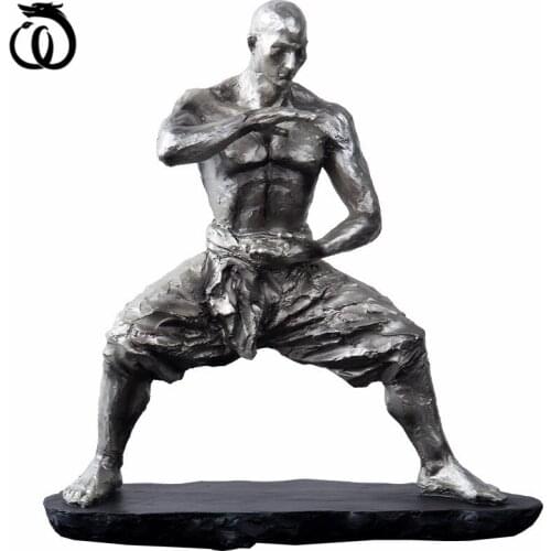 WU CHEN LONG Nordic Effort Character Art Sculpture Kung Fu Figure Statue Monk Figurine Resin Craft Home Decorations Gift R5920