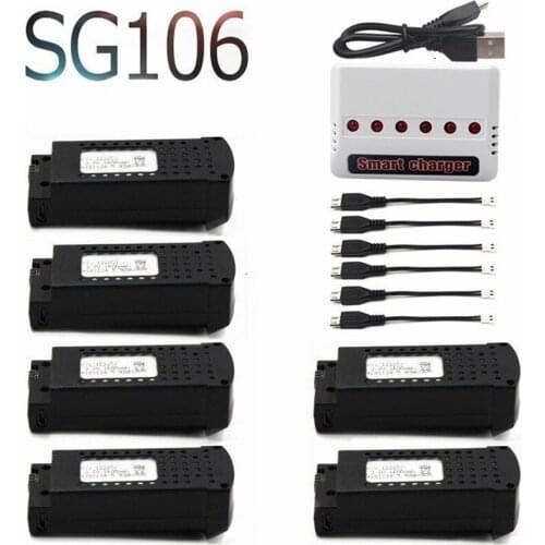 6-in-1 ) 3.7V 1600mAh Lipo Battery Charger Sets For SG106 RC Helicopter Drone Quadcopter Spare Parts 3.7v Rechargeable Battery