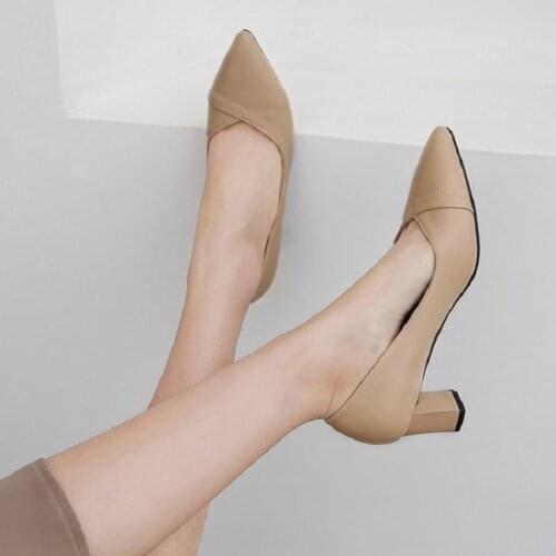 Sianie Tianie 2020 spring summer classic slip-on woman shoes solid plain color round high heels sexy ladies pumps stilettos