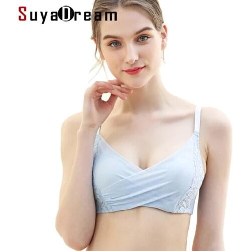 Women Lace Bra 100%Real Silk Lining Thin Padded 3/4 Cup Bras For Girl Every bra 2019 Underwear New Black Pink