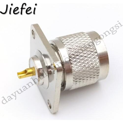 10-50Pcs Wholesale New RF N type Male Plug RF Coaxial Connector 4-hole Panel Mount flange With Solder Cup Brass