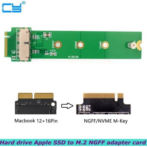 12+16Pin SSD to NVME M.2 NGFF M-Key for 2013 2014 2015 2016 2017 Macbook SSD