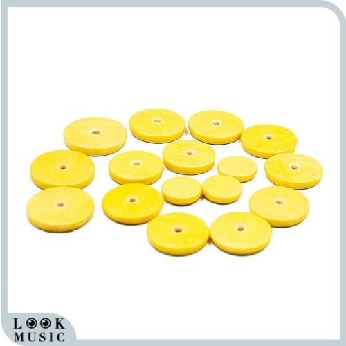 16PCS Flute Leather Pad Music Woodwind Pads Repair Yellow Instrument Accessory Flute Clarinet Key Pads Flute Pads