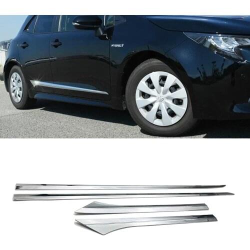 ABS Side Door Body Molding Cover Trim Chrome 4pcs For Toyota Corolla Sport Hatch Hatchback Auris 2019