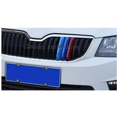 Accessories Colorfully! For Skoda Octavia MK3 A7 2015 2016 2017 ABS Front Grill Grille molding Cover Trim