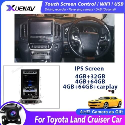 2Din Car Radio GPS Touch Screen For TOYOTA LAND CRUISER 200 LC200 2016 2017 2018 2019 2020 Stereo with DVD Multimedia Player