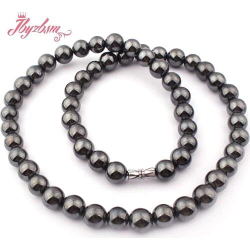 10mm 11mm Black Round (No Magnetic) Hematite Natural Stone Beads For Tribal Lady Woman Fashion Jewellery Necklace Free Shipping