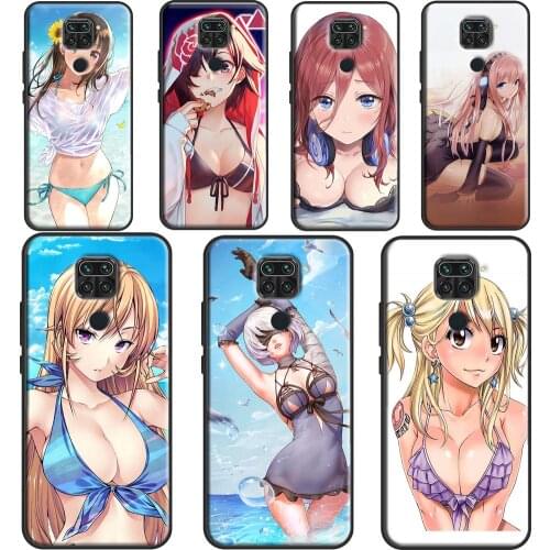 Sexy Anime Bikini Girl Case For Xiaomi Redmi Note 7 8 9 Pro Note 8T 9S Note 10 Pro Cover For Redmi 9T 9A 9C K40