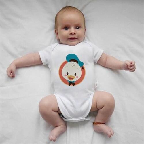 Baby Rompers Summer Cute Donald Duck Disney Cartoon Printed Newborn Clothes Baby Boy Girl Jumpsuits Bodysuit For Baby Kids