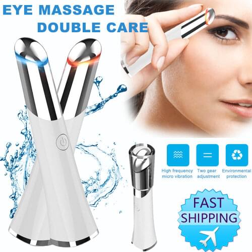 Electric Thermal Eye Massager Ionic Vibration Anti Aging Removal Eyes Pouch Wrinkle Dark Circles Care Bar Facial Lifting Massage