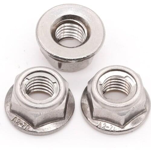 Stainless steel flange locknut Metal flange locknut self-locking nut M4M5M6M8M10M12