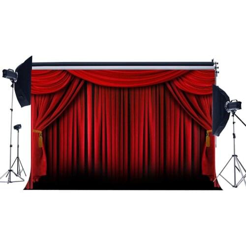 Red Curtain Backdrop for Photography School Show Interior Theatre Decoration Wallpaper Hollywood Background