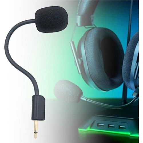 Headset Microphone Replaceable Detachable Omnidirectional 3.5mm Flexible Gaming Headphone Microphone for Raz er BlackShark V2