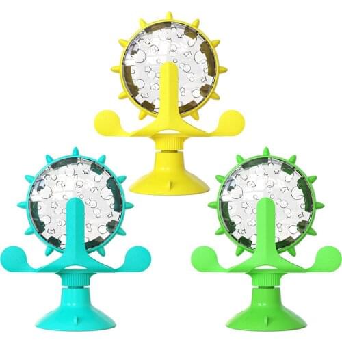 Leak Food Feeder Cat Dog Interactive Toys Windmill Spinning Toy Food Dispenser Funny Rotating Turntable Slow Feeder Pet Supply