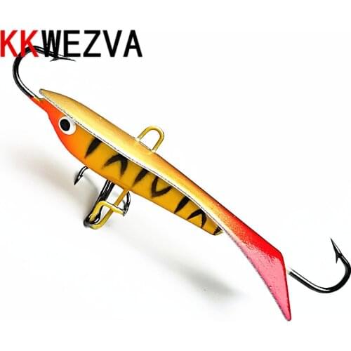 KKWEZVA 1pc 60mm 9.3g Metal color Fishing Lure winter Ice Jig Fishing Hard Bait Minnow Pesca Tackle hooks