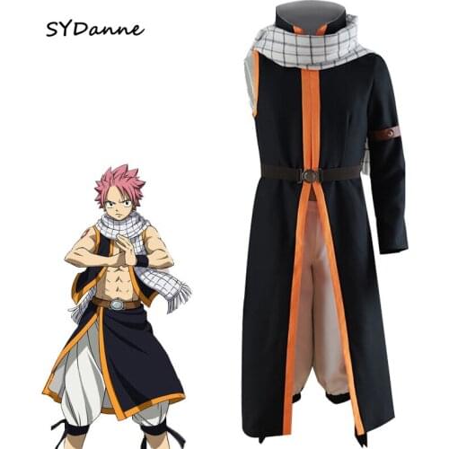 Anime FAIRY TAIL Cosplay Costume Etherious Natsu Dragneel Cosplay Costumes Halloween Carnival Party Full Sets Costumes scarf