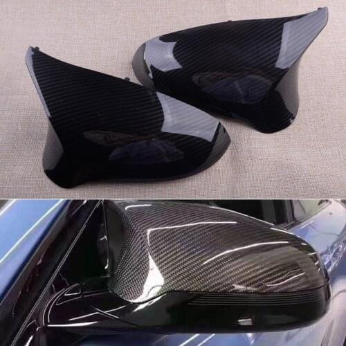 1 Pair Side Rearview Mirror Covers Caps Carbon Fiber Style Plastic LHD Fit for BMW F80 M3 F82 M4 M2 Competition 51168059547