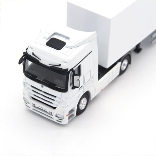 1/50 scale simulation diecast container truck model white static alloy container truck model toy kids children collection show