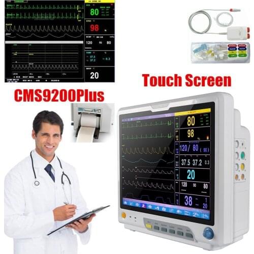 CONTEC CMS9200 Plus 15'' TFT Disply Multi-Parameter Patient Monitor Medical Machine SPO2 Heart Rate Monitor IBP&Printer
