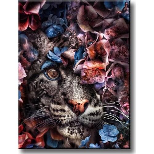 Diy full Round Square Diamond Embroidery Animal white Tiger 3d pictures rhinestones icon diamond painting mosaic Decor A2276