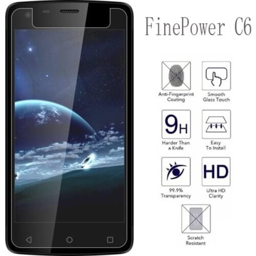 NEW Screen Protector phone For FinePower C6 phone Tempered Glass SmartPhone Film Protective Screen Cover
