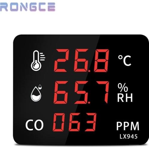 Newest 3 in 1 Air Quality CO Meter LED Digital Temperature Humidity Sensor Wall-Mounted Outdoor Office Carbon Monoxide Detector