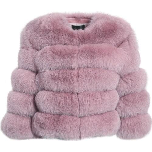 2021 New Style Real Fox Fur Coats Women Fashion Fur Jackets Winter Thick Outwear Natural High Quality S8637