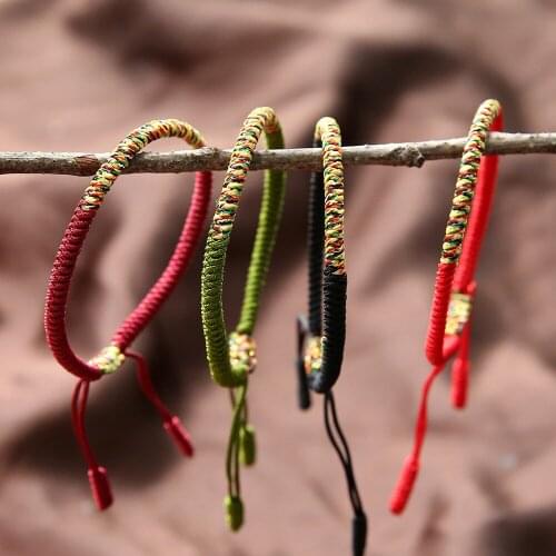 Braided Bracelet Handmade Knot Bracelet Multicolored Red Hand Rope Lucky Hand Rope Bracelet
