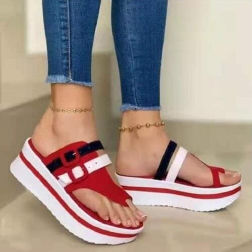 Women Casual Slippers Non-Slip Slides Peep Toe Sandals Summer New Beach Fashion Ladies Shoes Buckle Slipper Wedges Women Shoes