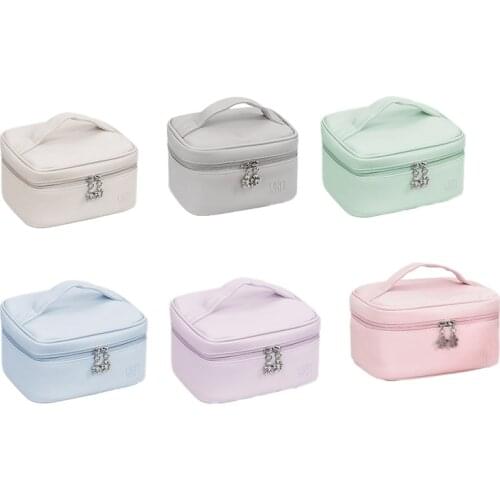 Medium Cosmetic Bag PU Leather Waterproof Zipper Make Up Bag Travel Washing Makeup Organizer Toiletry Bag