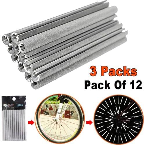 36 pcs Natural Reflective Bike Night Reflective Stick MTB Fluorescent Spoke Stick Personality Safety Reflective Tubes