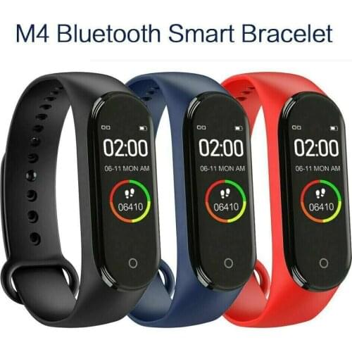 New M4 Smart Band Wristband Watch Fitness Tracker Bracelet Color Touch Sport Heart Rate Blood Pressure Monitor Men Women Android